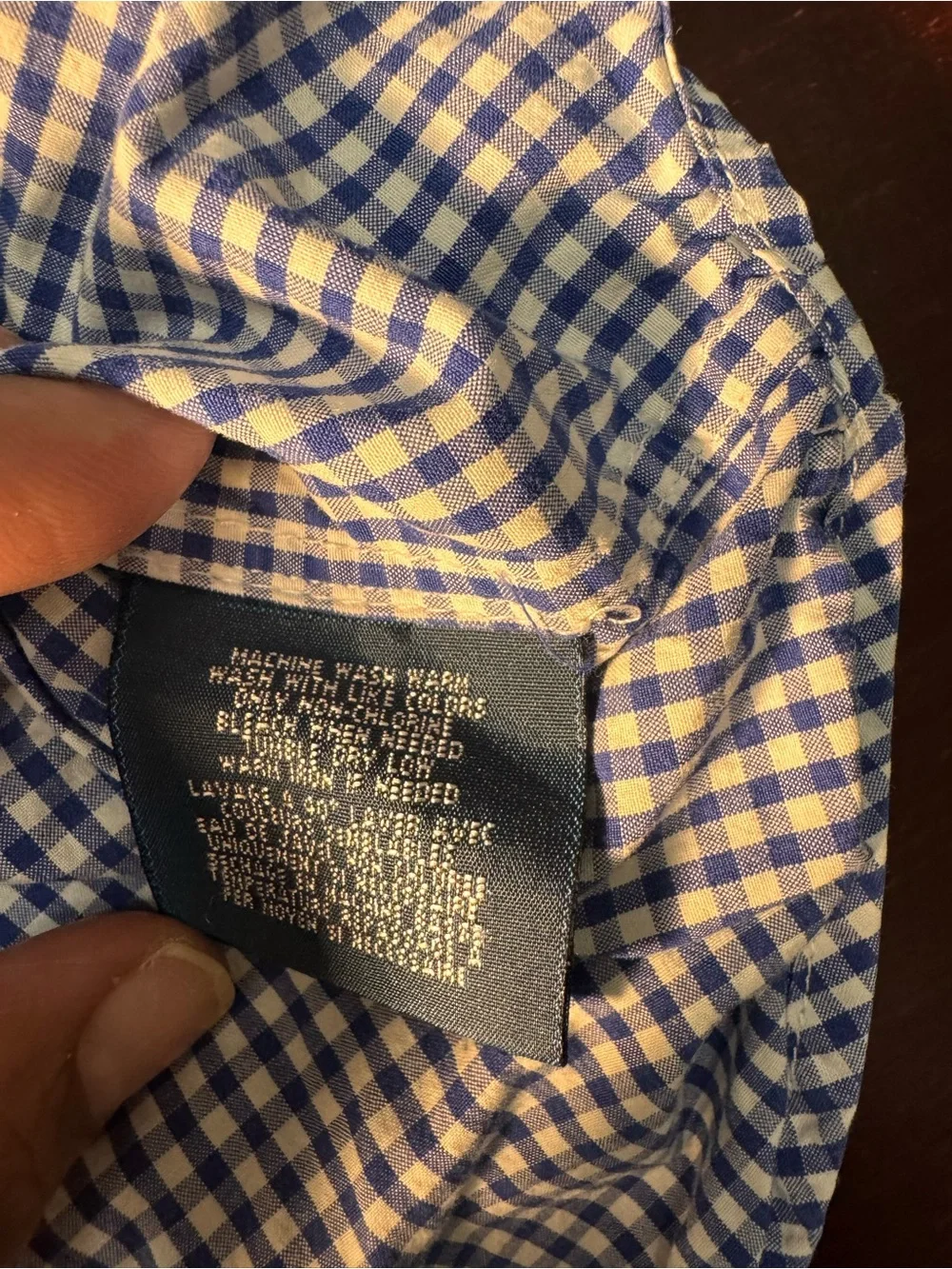Ralph Lauren Blue and White Gingham Button-Down Shirt for Kids